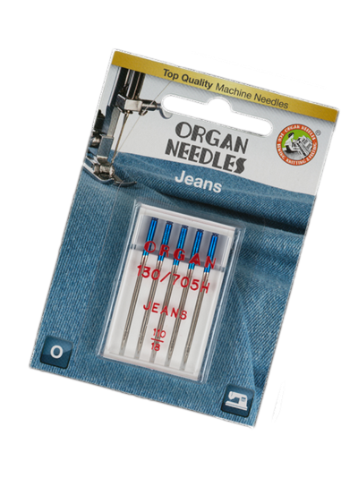 Иглы для бытовых швейных машин "ORGAN" для джинсы 5шт. в пенале №110