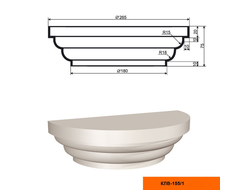 Капитель к фасадной полуколонне из пенополистирола с покрытием LEPNINAPLAST КЛВ-155/1 HALF
