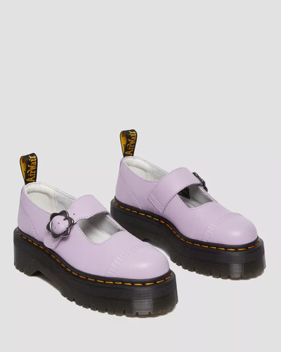 Dr Martens Addina Flower Buckle Leather Platform Lilac