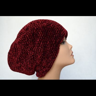 Мягкий вязаный берет Vizio Италия 6515 бордовый