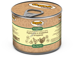 Organic Сhoice 240 г консервы для щенков мелких и средних пород курочка и индейка с ягодами