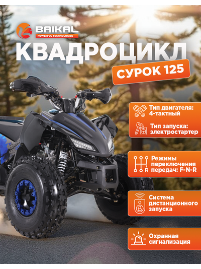 Квадроцикл BAIKAL СУРОК 125 синий