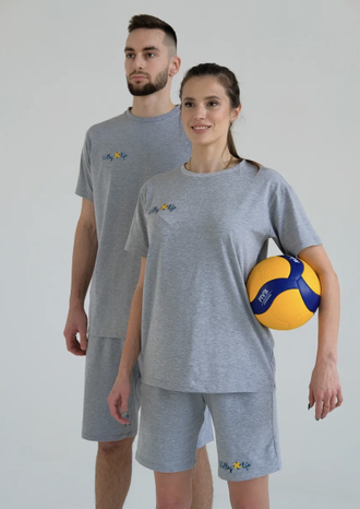 ТРЕНИРОВОЧНЫЙ КОСТЮМ VOLLEYLIFE СЕРЫЙ МЕЛАНЖ (РАЗМЕР С 42 ПО 48)