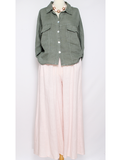 Юбка-брюки "Лён1"чайная роза  р.46-54