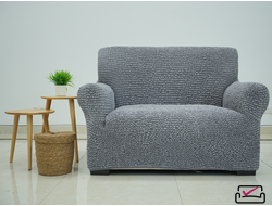 Чехол на 2хм диван Микрофибра Грэй. Защита для мягкой мебели от животных.