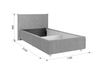 Кровать мягкая КВЕСТ односпальная   велюр  0,9м с ортопедическим основанием /  подъемным механизмом цвет на выбор