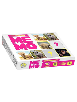 Настольная игра МЕМО Мир животных (50 карточек)