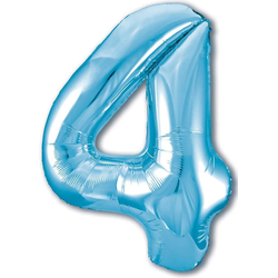 Воздушный шар фольгированный "ЦИФРА 4. ГОЛУБОЙ. SLIM" 102 см.