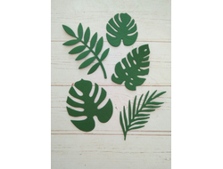 Набор тропических листочков (цвет зеленый)