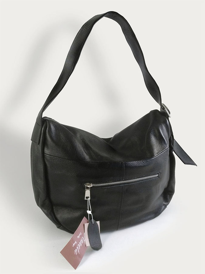 (АРТИКУЛ: 10077/1/1) СУМКА БОЛЬШАЯ, НАТУРАЛЬНАЯ КОЖА, ЧЕРНАЯ, ШИРОКИЙ РЕМЕНЬ ЧЕРЕЗ ПЛЕЧО