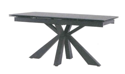 Стол ALEZIO 160 NERO KL-116 Черный мрамор матовый, итальянская керамика/ черный каркас М-City