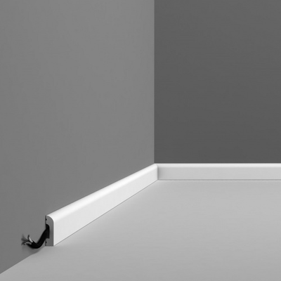 Плинтус ORAC Decor SX182, дюрополимерный, влагостойкий, ударопрочный, под покраску, длина 2 метра