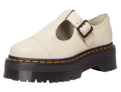 Dr Martens Bethan Pisa Leather Platform Mary Jane Parchment Beige Pisa