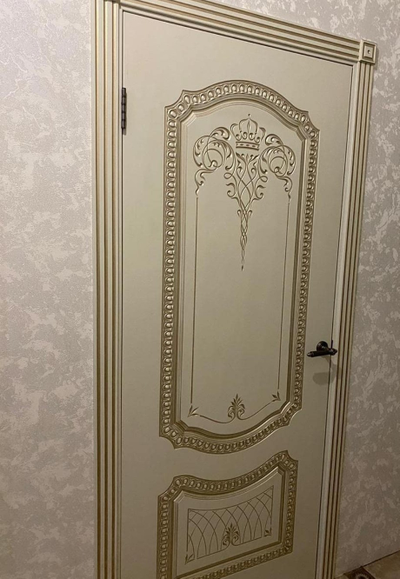 СОЛО NEW В3. СЛОНОВАЯ КОСТЬ/ ПАТИНА БЕЛОЕ ЗОЛОТО. ПОЛОТНО ГЛУХОЕ