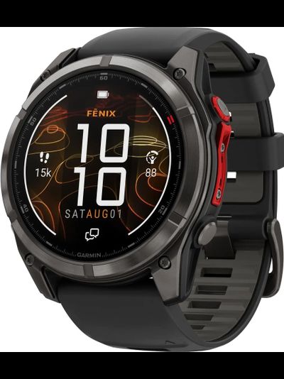 Часы Garmin Fenix 8 Pro — 51 мм MicroLED Sapphire Carbon Gray DLC Titanium Black / Pebble Gray