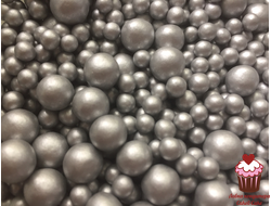 Сахарный жемчуг "Серебро матовое" МИКС, 45 гр
