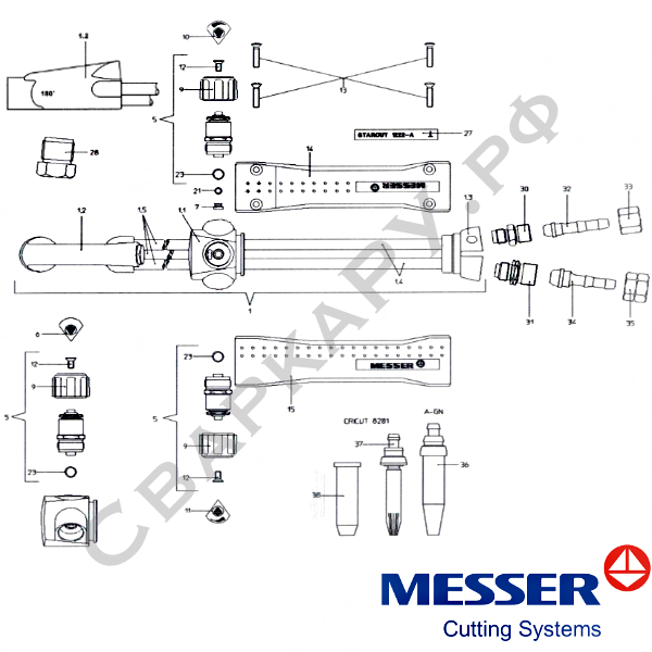 Резак универсальный Messer STARCUT 8222-A/PMYE