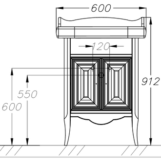 ТУМБА С РАКОВИНОЙ ЛОРЕНЦО 60 БЕЛЫЙ