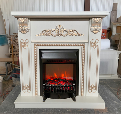 Угловой электрический камин Византия WT с очагом Fobos