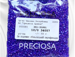 Аметистовый прозрачный бисер с серебряной линией