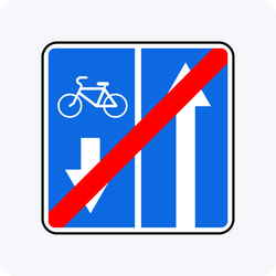 Дорожный знак 5.12.2 Конец дороги с полосой для велосипедистов