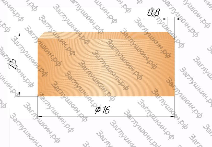 Пробка с фаской 16 мм.