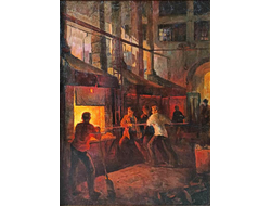 Сазонов Н.С.  В цехе 1931 г. Холст, масло 79Х59 (1088)