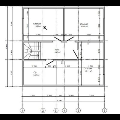Двухэтажный каркасный дом с четырьмя спальнями 142м² (SK24)