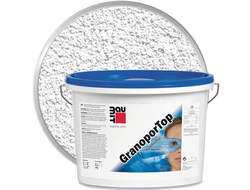 Штукатурка декоративная полимерная BAUMIT GranoporTop Белая база Шуба 2 мм 25 кг