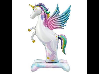 Шар 3D (55&#039;&#039;/140 см) Фигура на подставке, Нежный единорог, Градиент