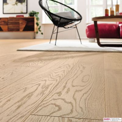 Паркетная доска Haro Дуб Пуро Белый Эксклюзив 531679 1-пол масло