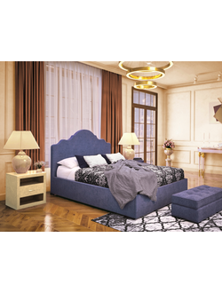 Кровать двуспальная, MyCloud Эльза с подъемным механизмом, бельевым ящиком, мягкое изголовье фигурное