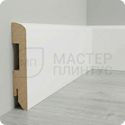 Белый МДФ плинтус по покраску TeckWood роял 80 мм.