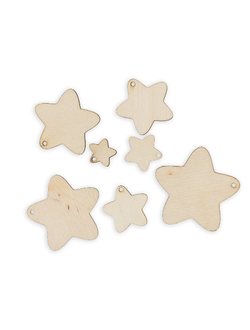 Заготовка для декора Мини-набор "Звезды" фанера 2-6 см