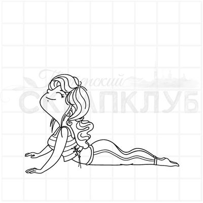 Штамп с картинкой поза Собаки мордой вверх