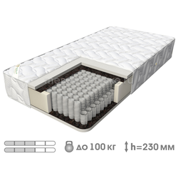 ВК070 Матрас "Гросс-М" (БНП Стандарт, термовойлок, ППУ, Hollcon, трикотаж)