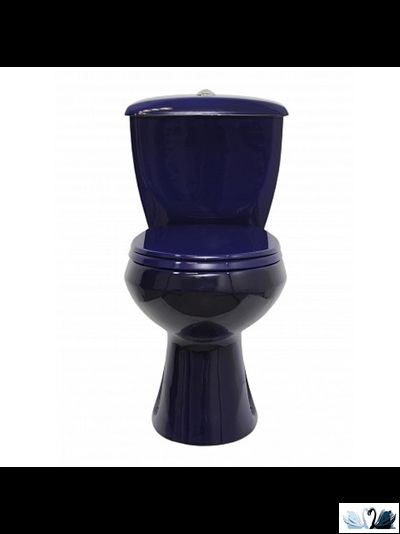 Унитаз-компакт Оскольская керамика Элисса Антивсплеск, синий, Стандарт (сиденье арматура УКЛАД)
