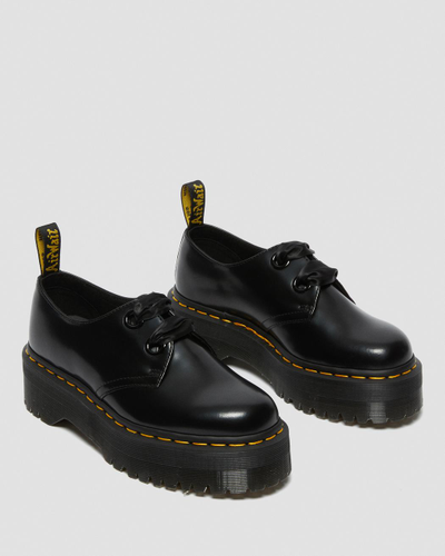 DR. MARTENS HOLLY WOMEN S LEATHER PLATFORM SHOES