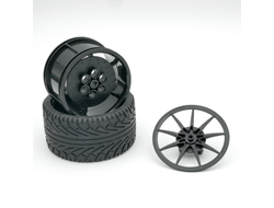 !АНАЛОГ! AN CADA68, Комплект покрышек 68.8 x 36R на диске 56х34 mm c декоративной 9 спицевой накладкой - АНАЛОГ  LEGO Technic , BLACK (AN) / 4 шт.