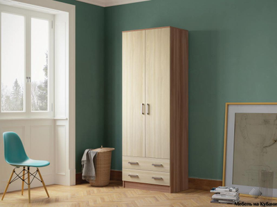 Дуэт шкаф комбинированный Ясень шимо темный/Ясень шимо светлый