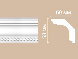 Потолочный плинтус из полиуретана с орнаментом DECOMASTER (Декомастер) - DT 128 (58х60х2400мм)