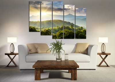 Модульная картина "Животворящие лучи солнца"