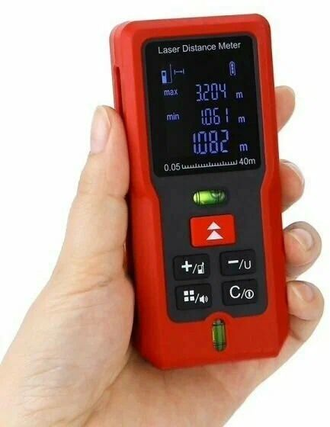 Лазерная рулетка дальномер цифровой со встроенным уровнем TDS L-60 60 м / Строительный оптический профессиональный