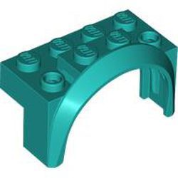 Vehicle, Mudguard 4 x 2 1/2 x 2 with Arch Round, Dark Turquoise (3387 6465251)