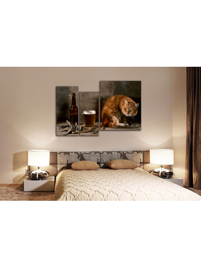 Модульная картина &quot;Вобла и кот&quot;