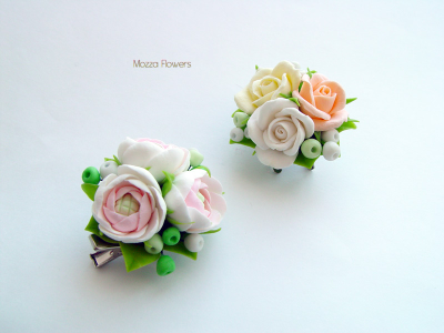 Заколки-брошки "Воздушный десерт".