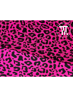 Сетка-стрейч принт Леопард арт. 005, цв. Неон-розовый (холодный)