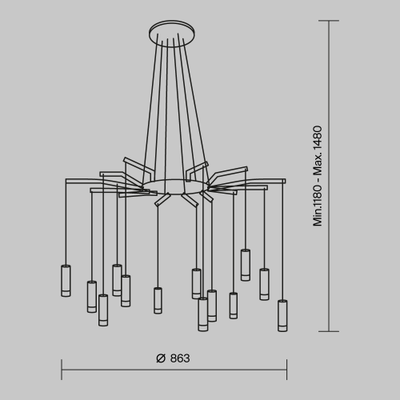 Подвесной светильник Davida, MOD035PL-12B, Maytoni