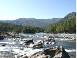 Купить греющую картину с фото бирюзовая Катунь