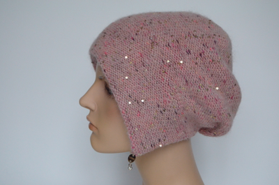 Шапка ушанка персиковая Vizio Италия 8022